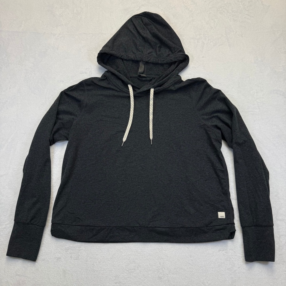 Vuori Halo Essential Hoodie VW226 Charcoal Heather Gray Womens XL Activewear
